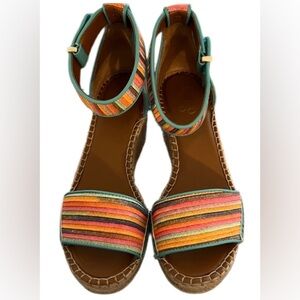 Franco Sarto Multicolor Striped Wedges, NWOB, 9